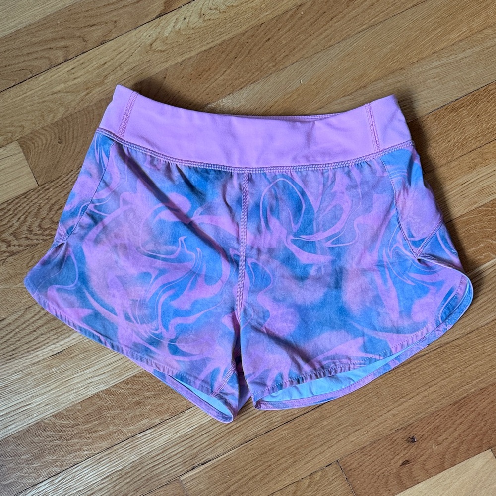 Athleta Kids Pink and Blue Tie-Dye Shorts